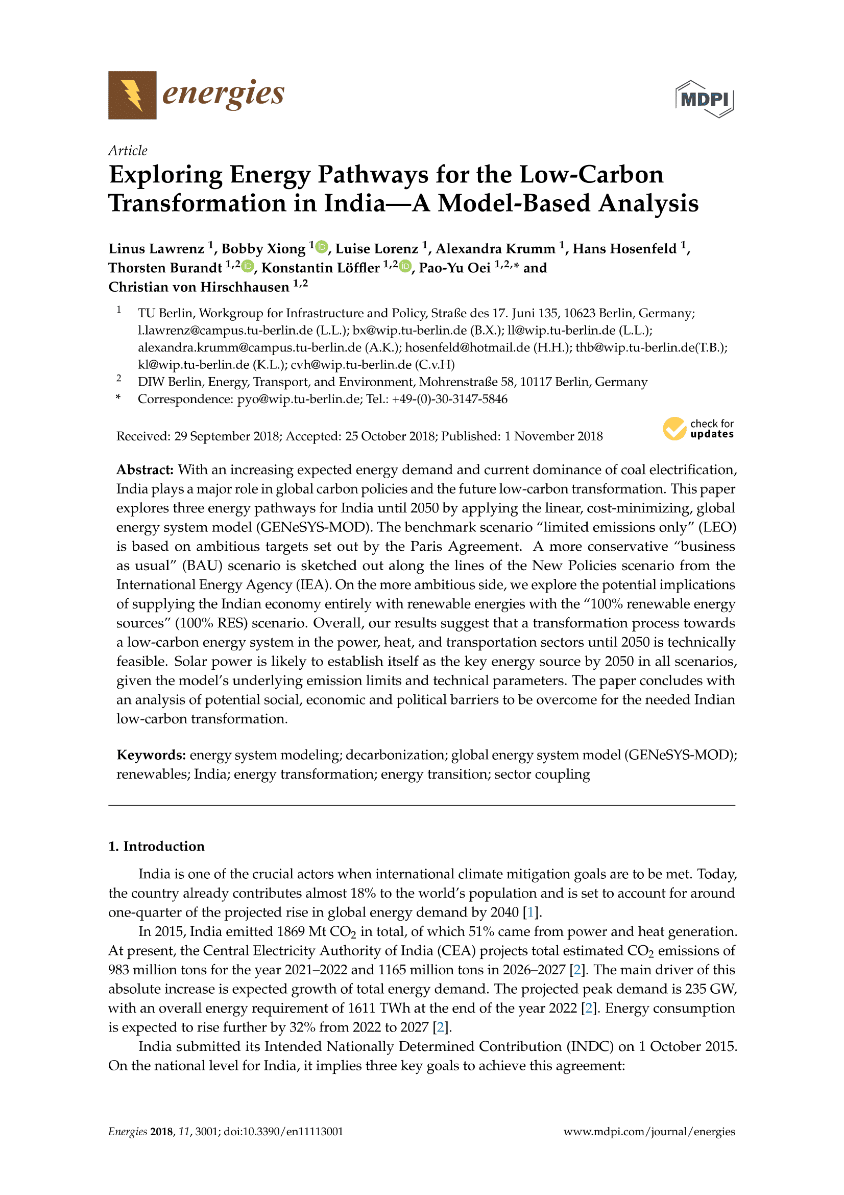 Exploring Energy Pathways for the Low-Carbon Transformation in India ...